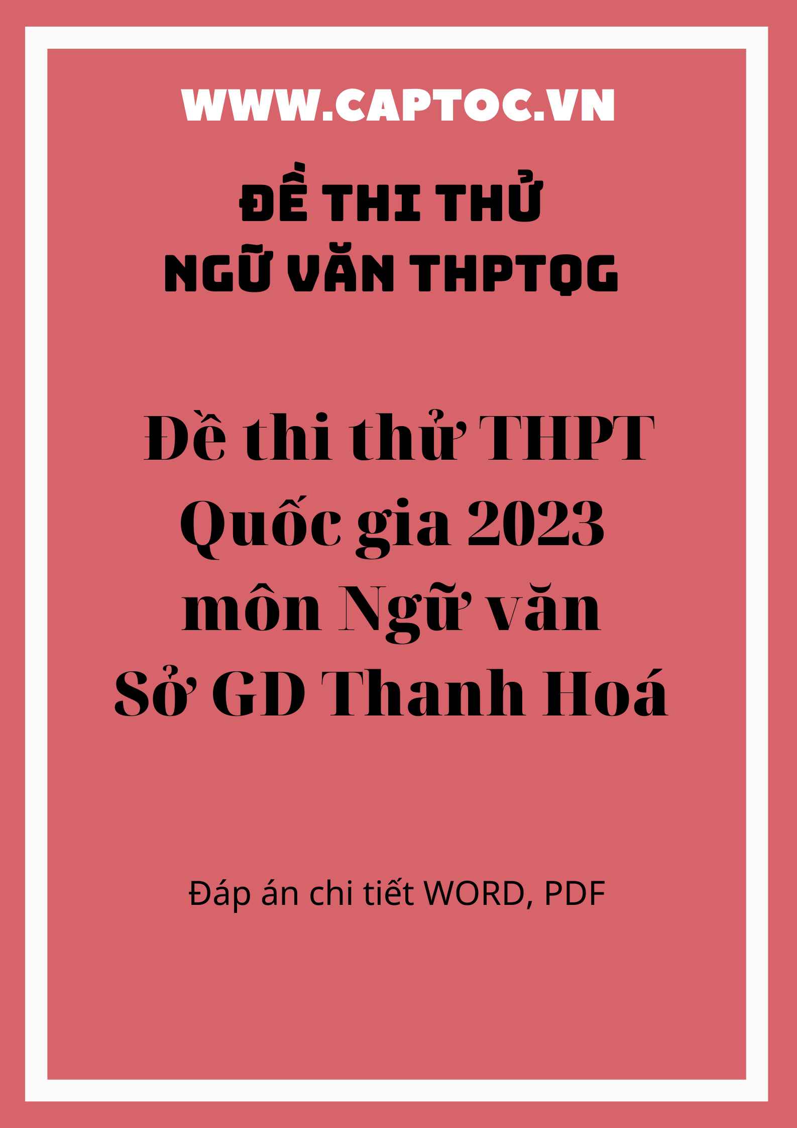 Đề thi thử THPT Quốc gia 2023 môn Ngữ văn Sở GD Thanh Hoá - Đáp án