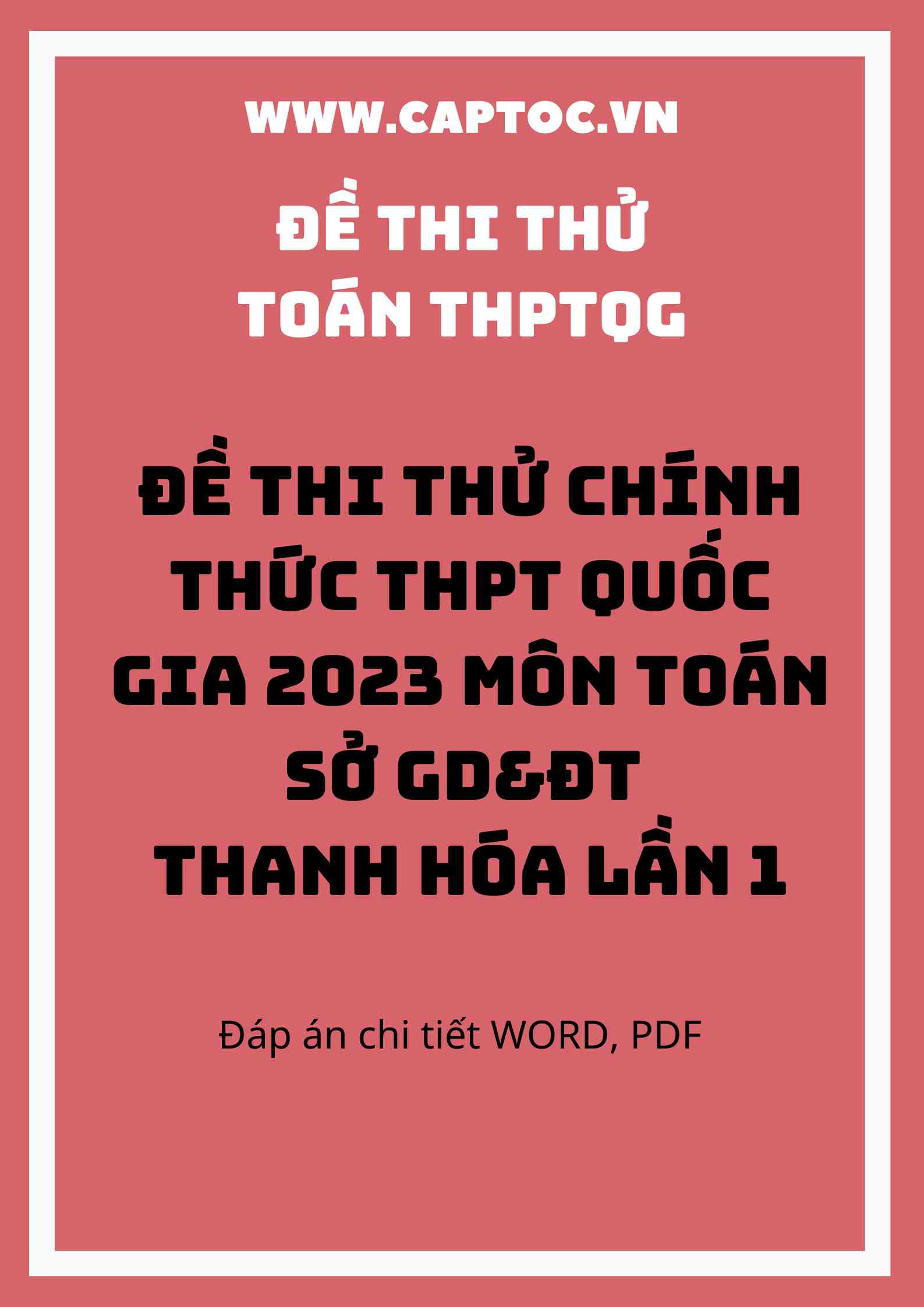 Đề thi thử chính thức THPT Quốc gia 2023 môn Toán Sở GD&ĐT Thanh Hóa lần 1