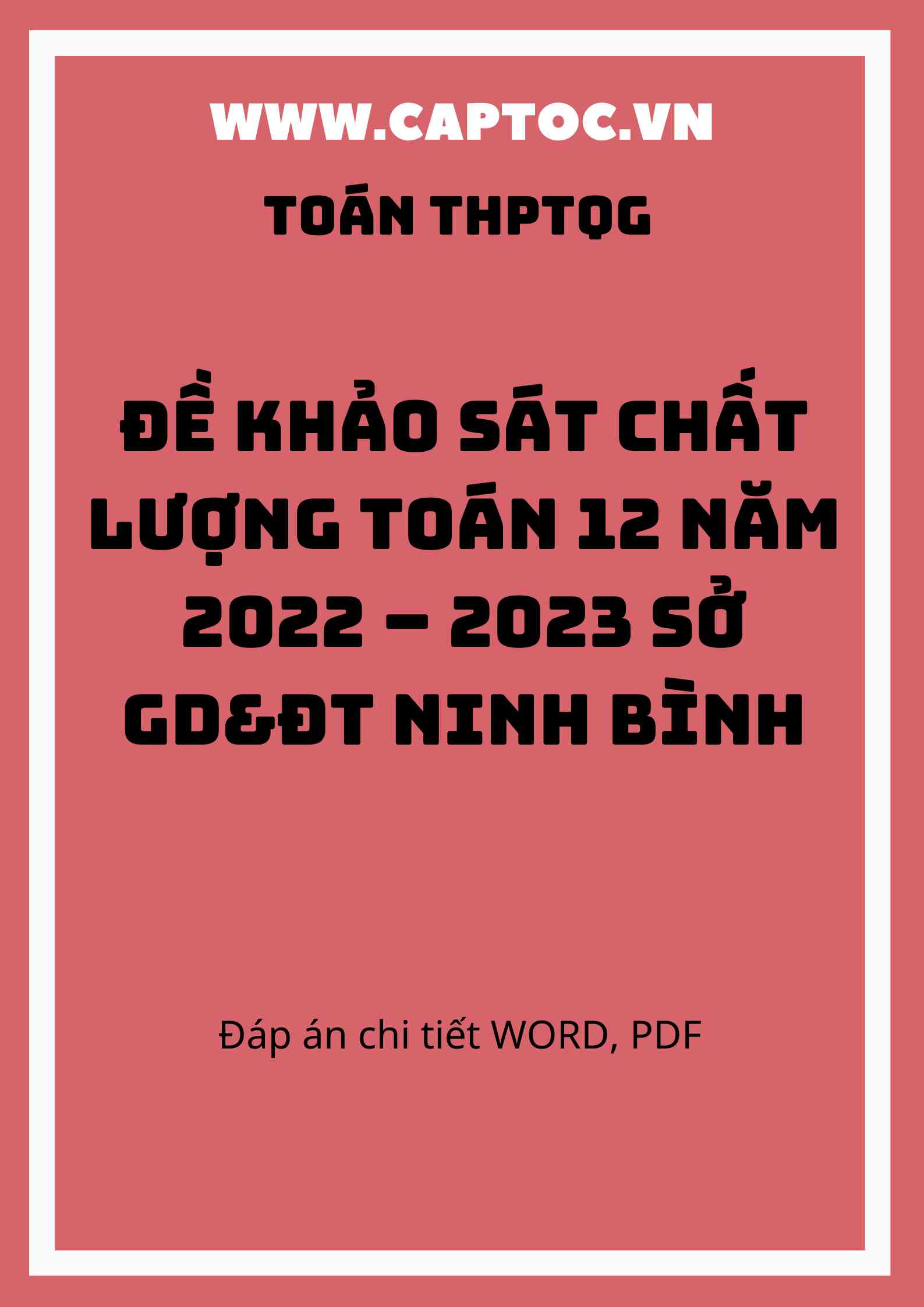 Đề khảo sát chất lượng Toán 12 năm 2022 – 2023 sở GD&ĐT Ninh Bình