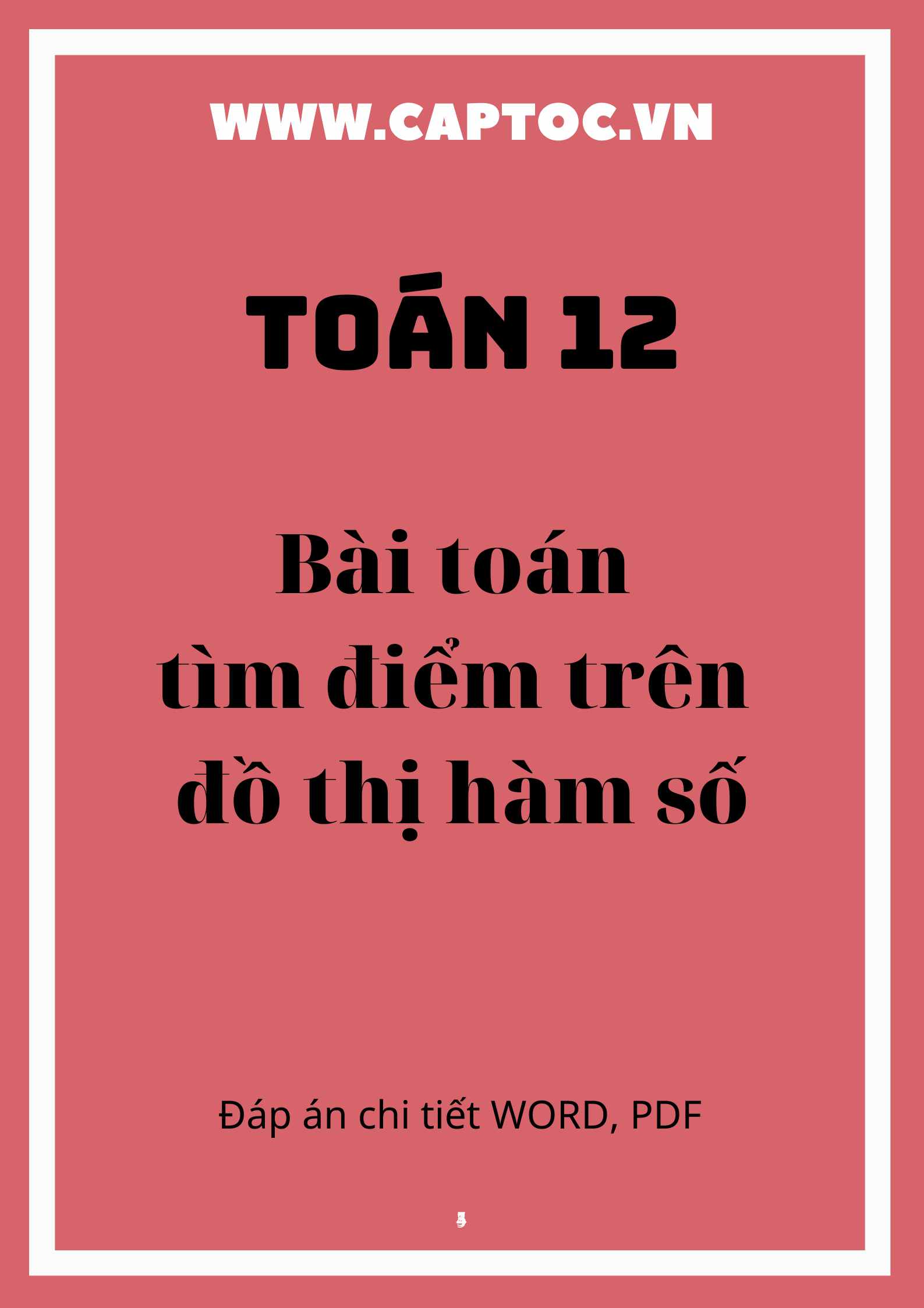 Bài toán tìm điểm trên đồ thị hàm số