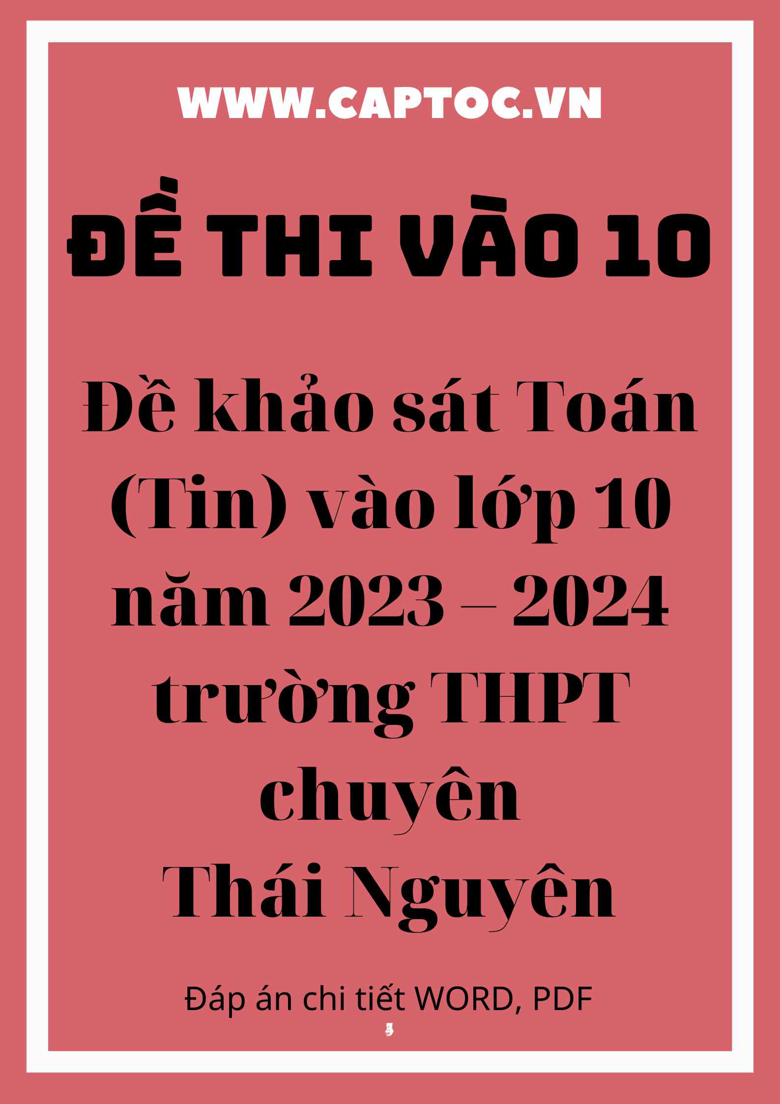 Đề khảo sát Toán (Tin) vào lớp 10 năm 2023 – 2024 trường THPT chuyên Thái Nguyên