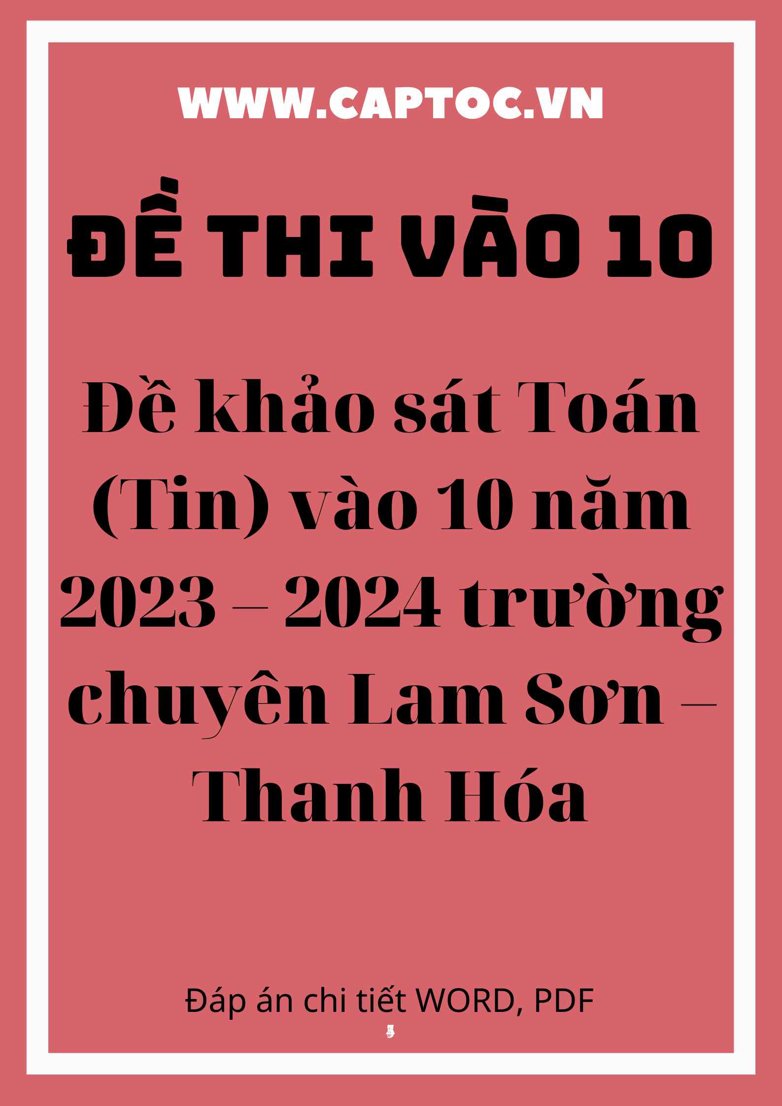 Đề khảo sát Toán (Tin) vào 10 năm 2023 – 2024 trường chuyên Lam Sơn – Thanh Hóa