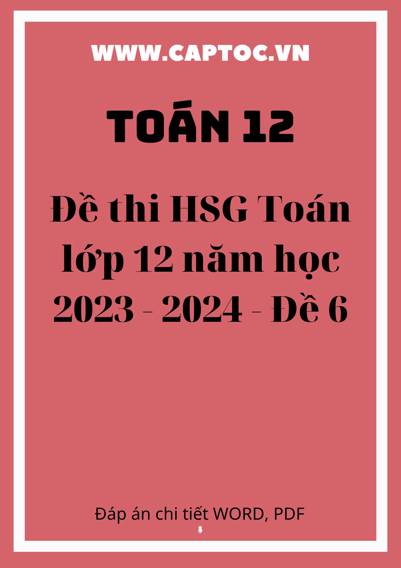 Đề thi HSG Toán lớp 12 năm học 2023 - 2024 - Đề 6