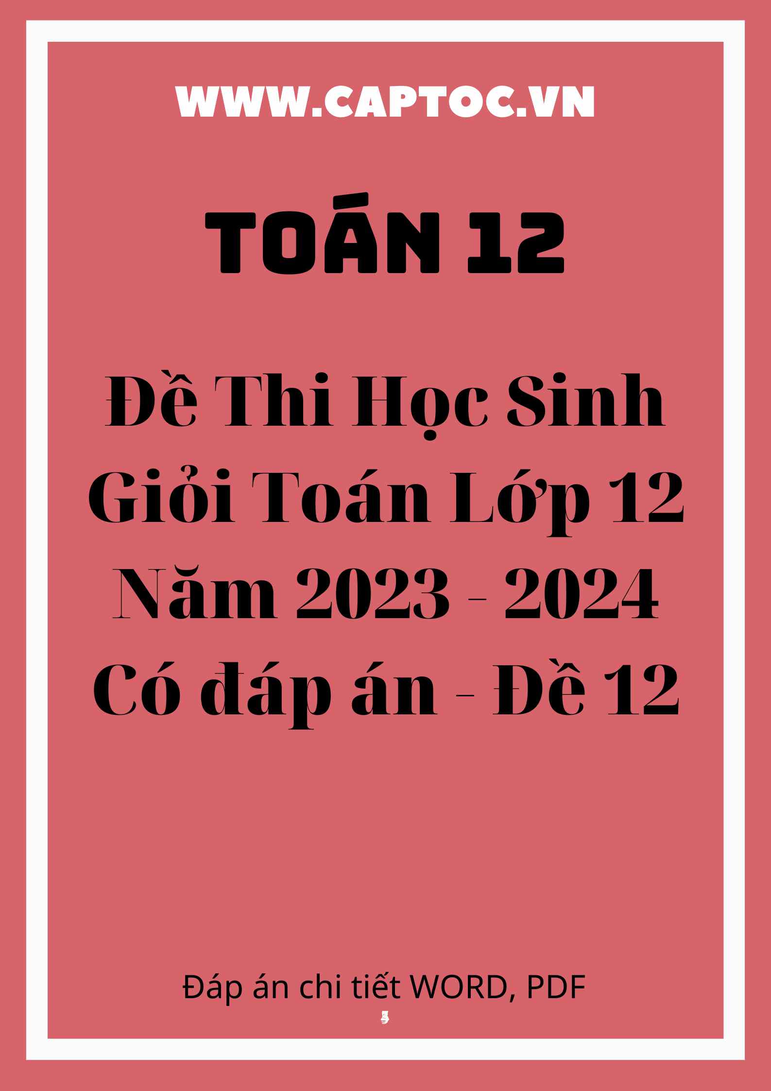 Đề Thi Học Sinh Giỏi Toán Lớp 12 Năm 2023 - 2024 có lời giải - Đề 12