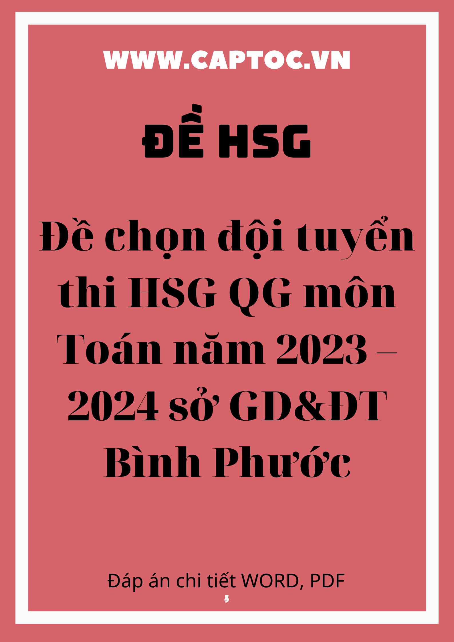 Đề chọn đội tuyển thi HSG QG môn Toán năm 2023 – 2024 sở GD&ĐT Bình Phước