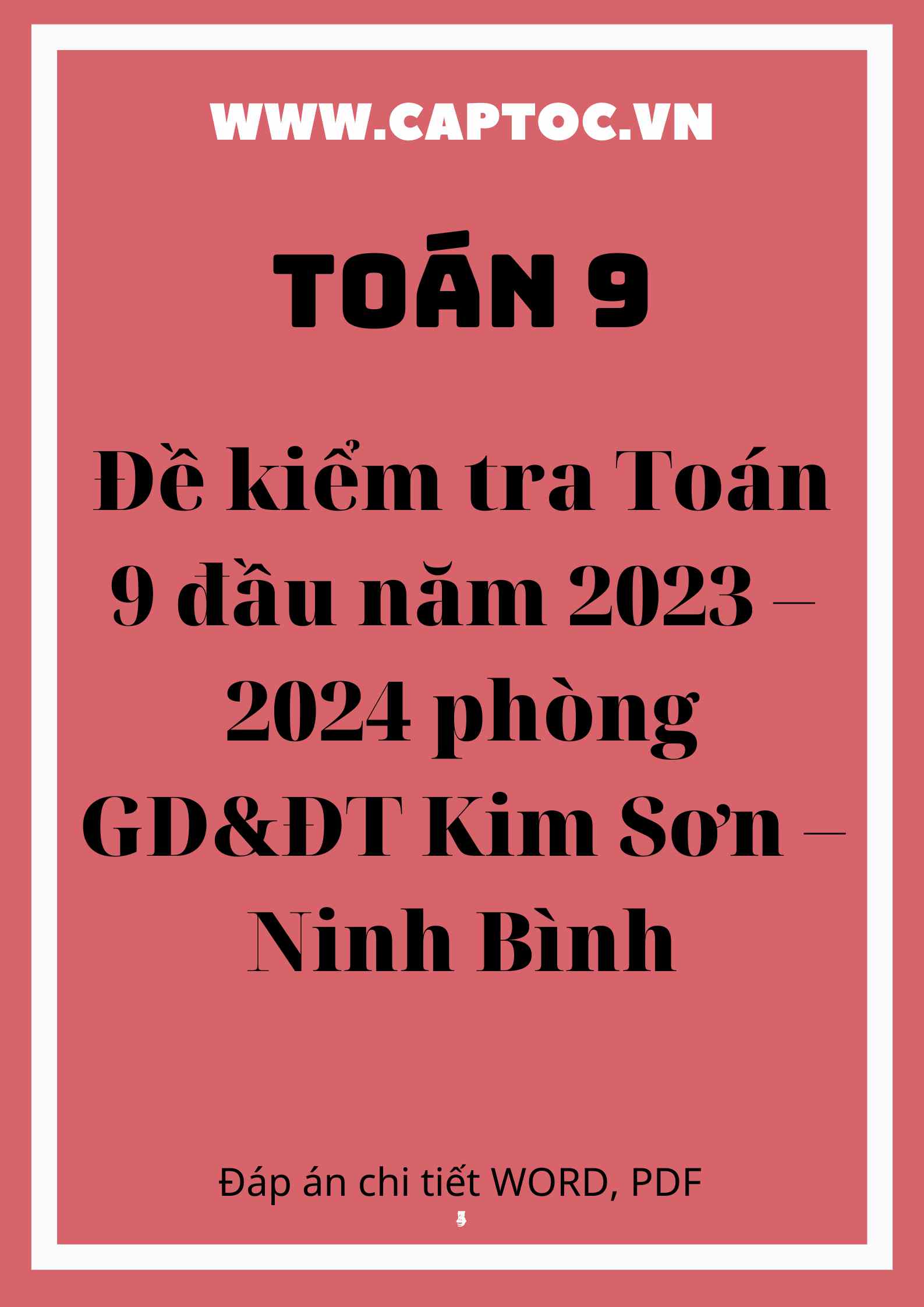 Đề kiểm tra Toán 9 đầu năm 2023 – 2024 phòng GD&ĐT Kim Sơn – Ninh Bình