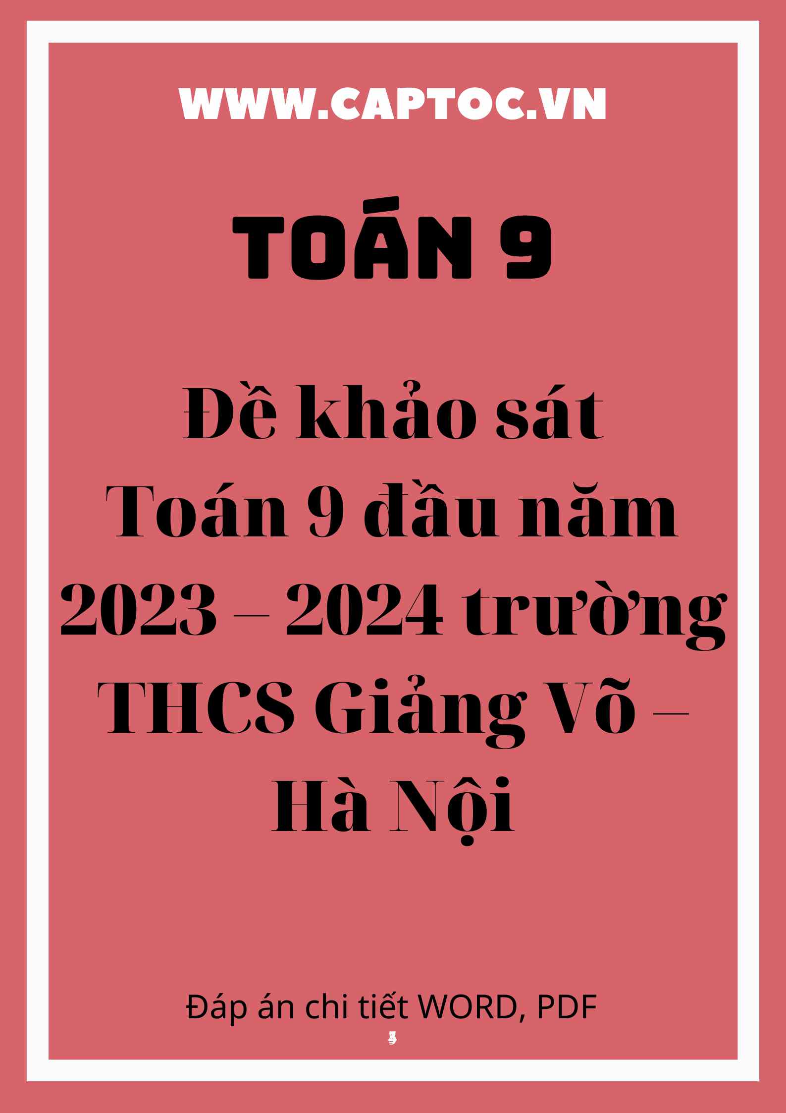 Đề khảo sát Toán 9 đầu năm 2023 – 2024 trường THCS Giảng Võ – Hà Nội