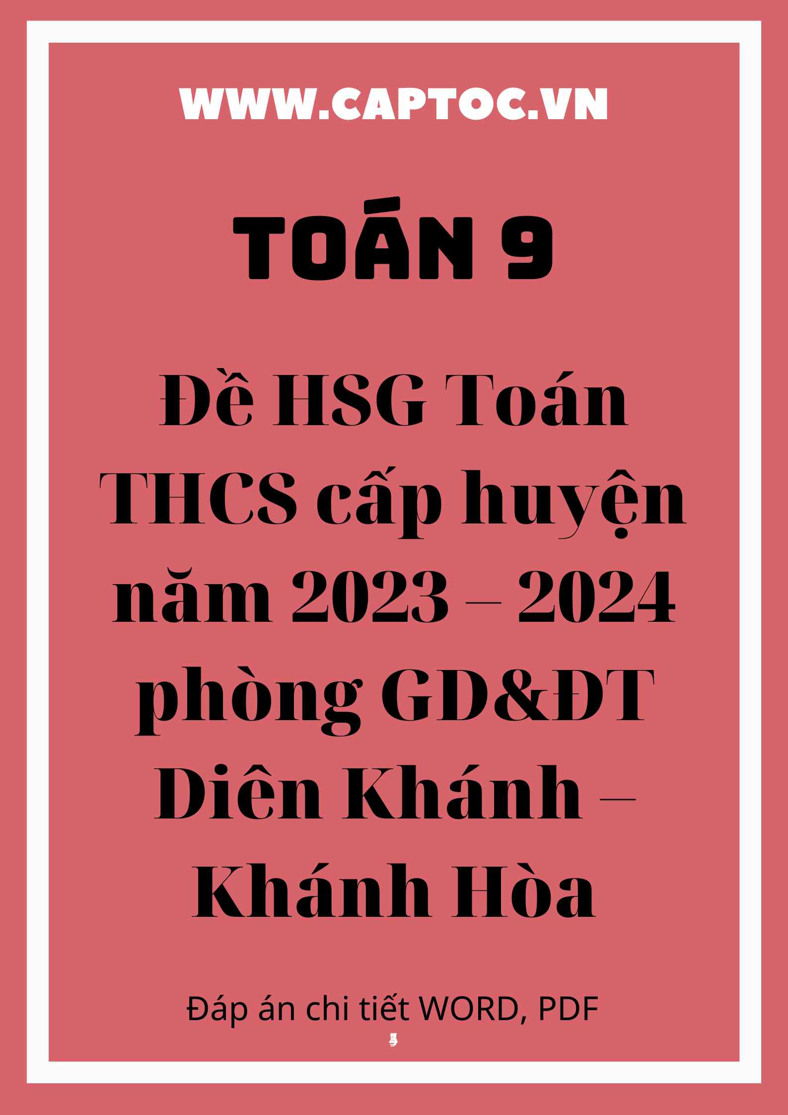 Đề HSG Toán THCS cấp huyện năm 2023 – 2024 phòng GD&ĐT Diên Khánh – Khánh Hòa