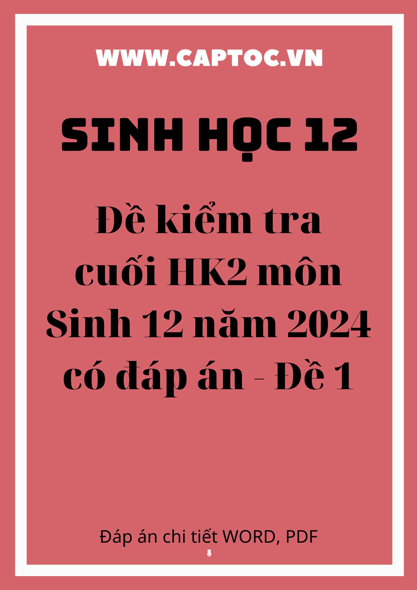 Đề kiểm tra cuối HK2 môn Sinh 12 năm 2024 có đáp án - Đề 1
