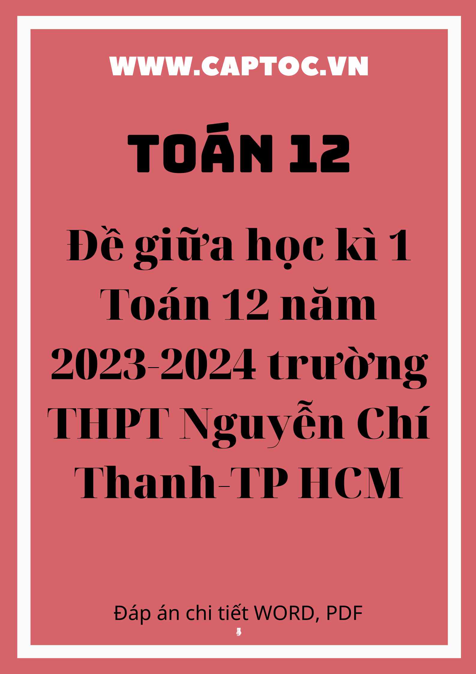 Đề giữa học kì 1 Toán 12 năm 2023-2024 trường THPT Nguyễn Chí Thanh-TP HCM