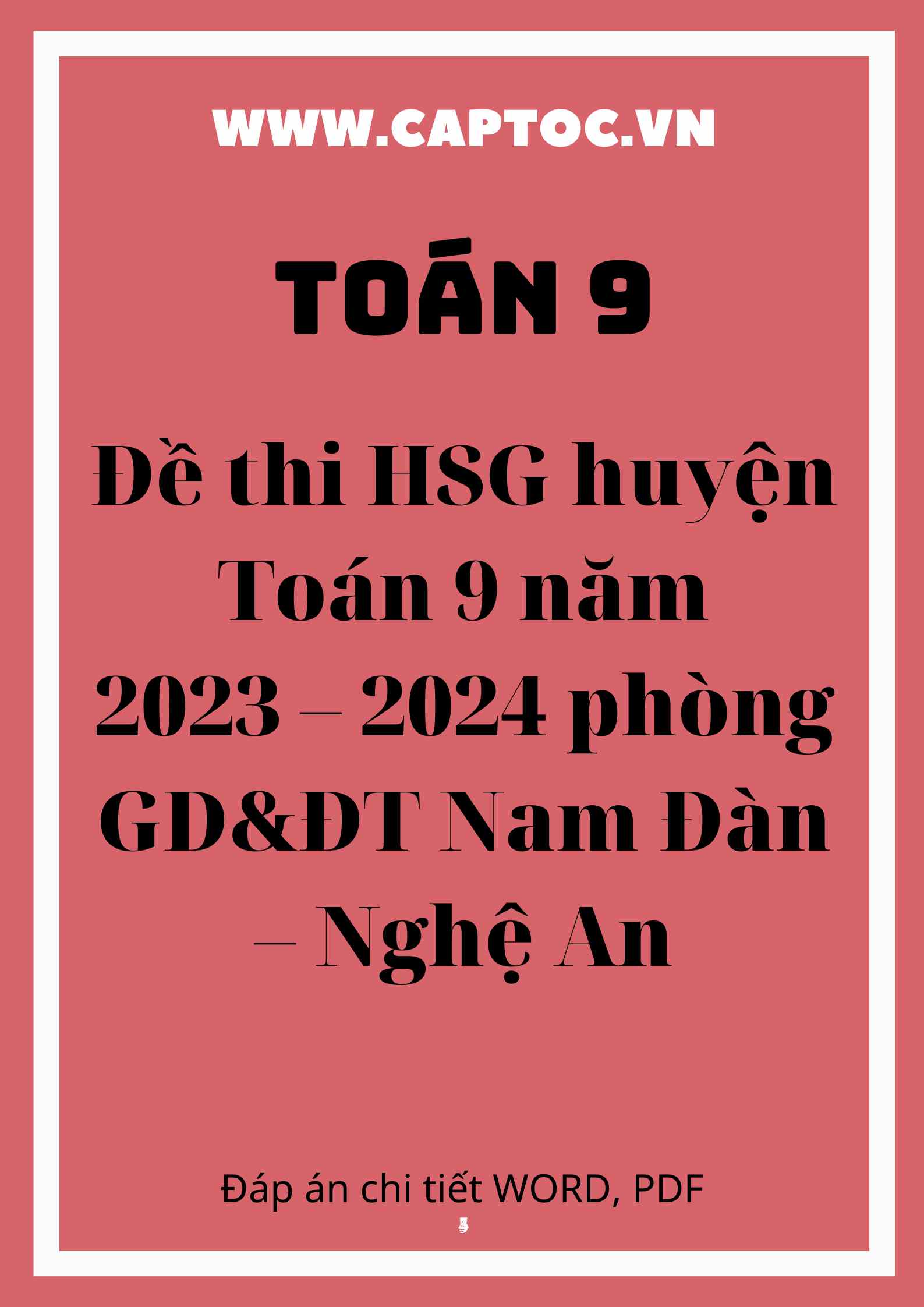 Đề thi HSG huyện Toán 9 năm 2023 – 2024 phòng GD&ĐT Nam Đàn – Nghệ An